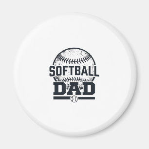 Vintage Softball Dad Vektor T-Shirt Design_1 Magnet