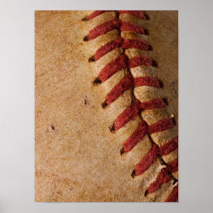 Vintage Softball-Nahaufnahme kundengebundene Poster