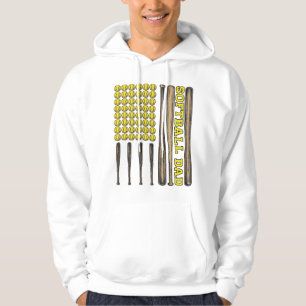 Vintage Softball Vater Schläger und Ball Vektor-Sh Hoodie