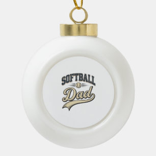 Vintage Softball Vater Sport Vater Shirt Design (2 Keramik Kugel-Ornament