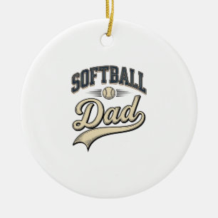 Vintage Softball Vater Sport Vater Shirt Design (2 Keramik Ornament