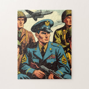 Vintage Soldaten Militärische Comic