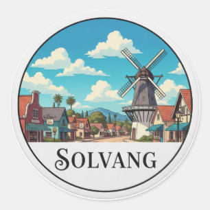 Vintage Solvang Kalifornien Runder Aufkleber