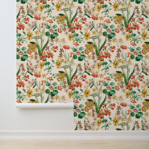Vintage Sommer Botanische Orchideen Blumen Tapete