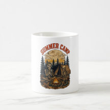 Vintage Sommer-Camping-Skelett-Lagerfeuer-Design