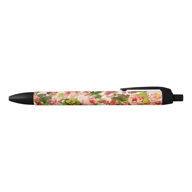 Vintage Sommer-Rosa-Rose-Peongs-Blume Kugelschreiber (Oberseite)