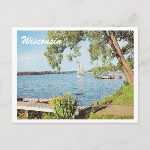 Vintage Sommer See Postkarte