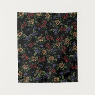 Vintage Sommerblumen Muster Wandteppich