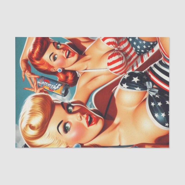 Vintage Sommerjungen Seidenpapier (Vorderseite)