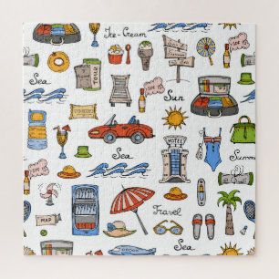 Vintage Sommersymbole handGezeichnet Muster