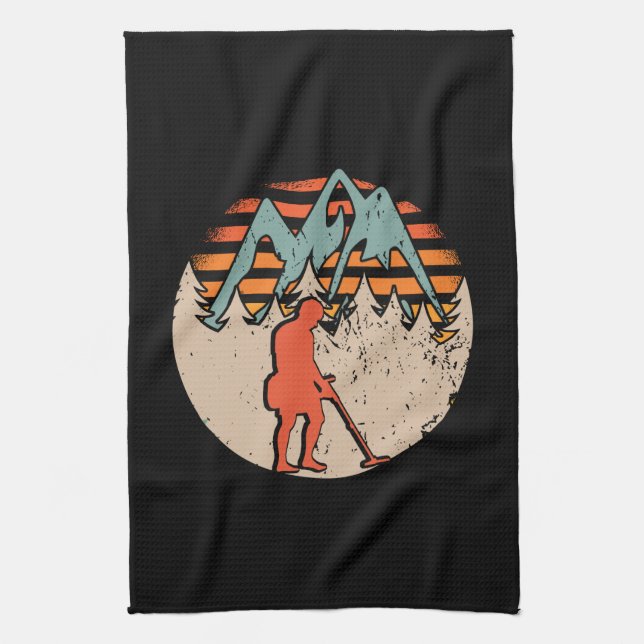 Vintage Sondeln-Metalldetektorin Geschirrtuch (Vertikal)