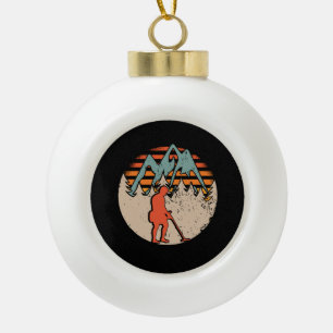 Vintage Sondeln-Metalldetektorin Keramik Kugel-Ornament