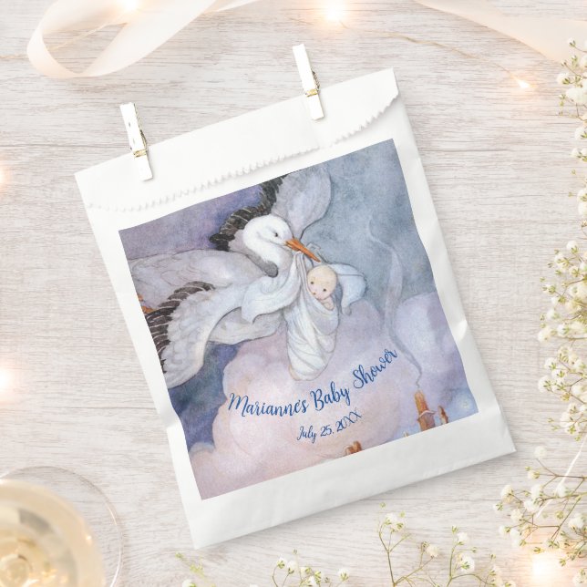 Vintage Sonderauslieferung Storch Babydusche Geschenktütchen (Ausgeschnitten)