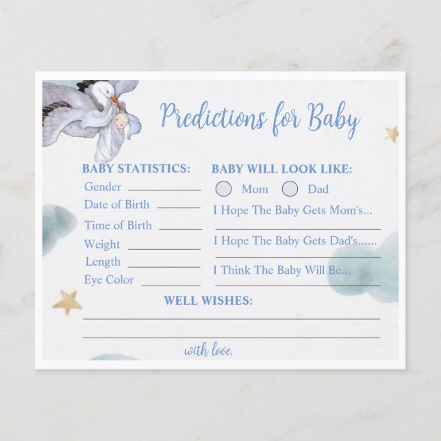 Vintage Sonderlieferungen Storchenwünsche für Baby (Vorderseite)