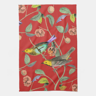 Vintage Songbird Rot Handtuch