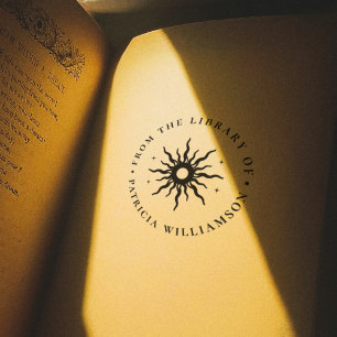 Vintage-Sonne Aus Der Bibliothek Von Namens-Exlibr Gummistempel