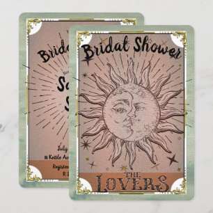 Vintage Sonne Mond Dualität Liebhaber Tarot Hochze Einladung