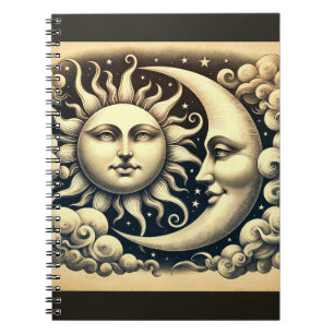 Vintage Sonne & Mond Notizblock