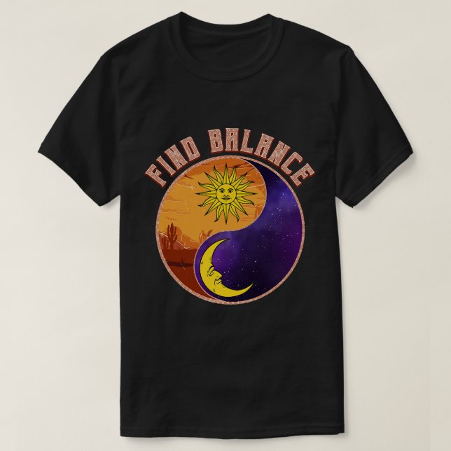 Vintage Sonne und Mond-Astrologie T-Shirt (Design vorne)