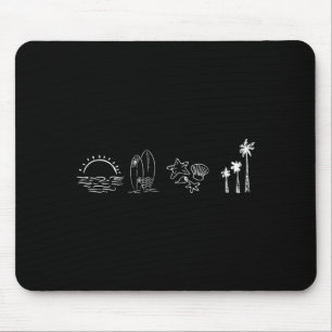 Vintage-Sonnen-Surfboard-Seemuschel-Strand-Sommer Mousepad