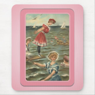 Vintage-Sonnenanbeter-Strand-Mauspad Mousepad