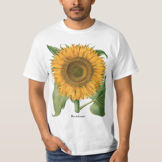 Vintage Sonnenblume Blume von Basilius Besler T-Shirt (Vorderseite)