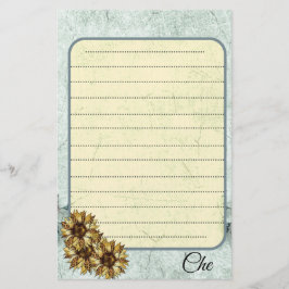 Vintage Sonnenblume, maßgeschneiderte Schreibarbei Briefpapier