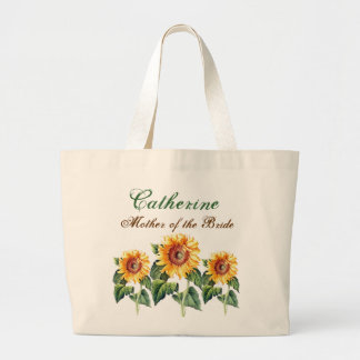 Vintage Sonnenblume-Mutter des Braut-individuellen Jumbo Stoffbeutel