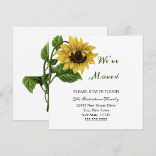 Vintage Sonnenblume Neue Adresse Karte