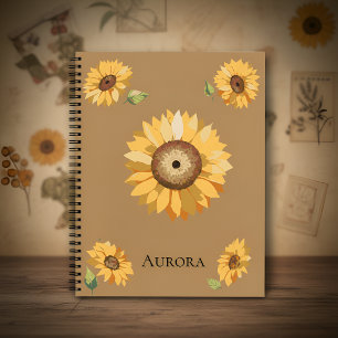 Vintage-Sonnenblume – Warmes, nostalgisches Blumen Notizbuch