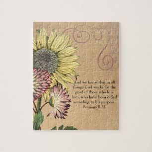 Vintage-Sonnenblumen-Bibelvers