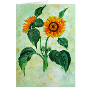 Vintage Sonnenblumen Botanische Kunst