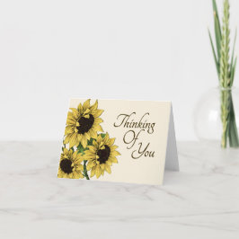 Vintage Sonnenblumen, die an Sie Gruß-Karten Karte