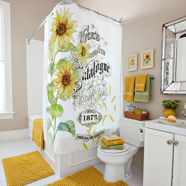 Vintage Sonnenblumen Duschvorhang (Von Creator hochgeladen)