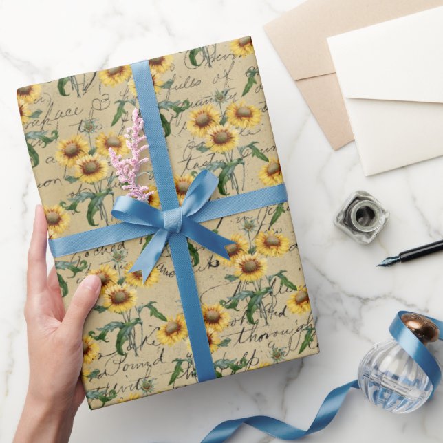 Vintage Sonnenblumen Geschenkpapier (Schenken)