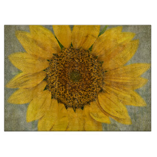 Vintage-Sonnenblumen-Glas-Schneidbrett Schneidebrett