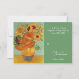Vintage Sonnenblumen Hochzeit RSVP Karte