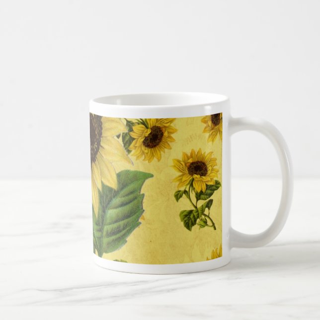 Vintage Sonnenblumen Kaffeetasse (Rechts)