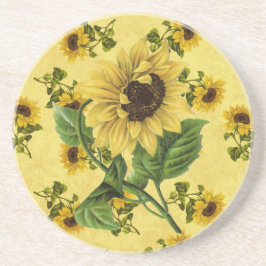 Vintage Sonnenblumen Sandstein Untersetzer