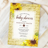 Vintage-Sonnenblumen-Schrift Baby Shower
