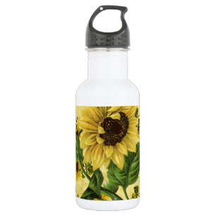 Vintage Sonnenblumen Trinkflasche