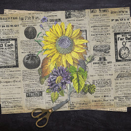 Vintage Sonnenblumenanzeigen Seidenpapier