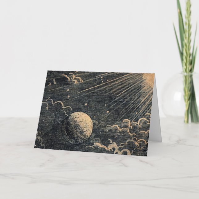 Vintage Sonnenfinsternis Mondwolken Karte (Vorderseite)