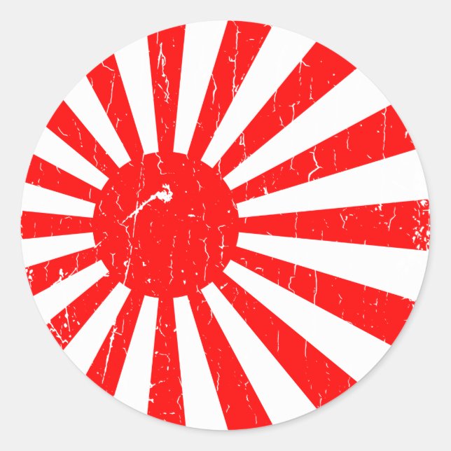Vintage Sonnenflagge Runder Aufkleber (Vorderseite)