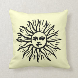Vintage-Sonnenillustration-Kissen in individueller Kissen