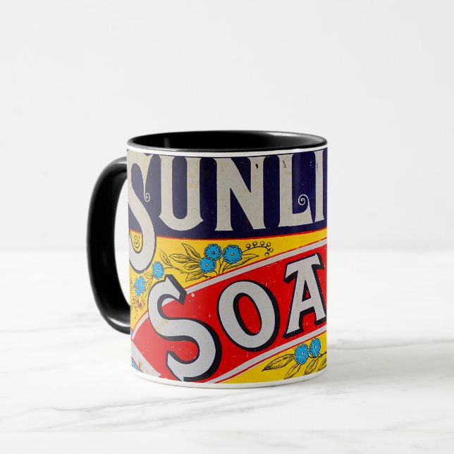 Vintage Sonnenlicht-Seifensignatur Tasse (Vorderseite Links)