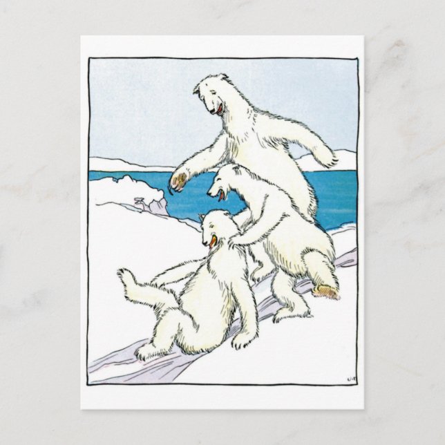 Vintage Sonnenpolsterbären Postkarte (Vorderseite)