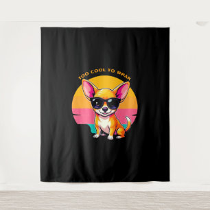Vintage-Sonnenuntergang-Chihuahua Wandteppich