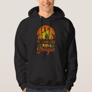 Vintage-Sonnenuntergang mein Schnauzer-Hund fährt  Hoodie