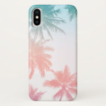 Vintage Sonnenuntergang mit Palmen Case-Mate iPhone Hülle<br><div class="desc">Ein Vintager Strand iPhone X Gehäuse mit tropischen Palmen bei Sonnenuntergang.</div>